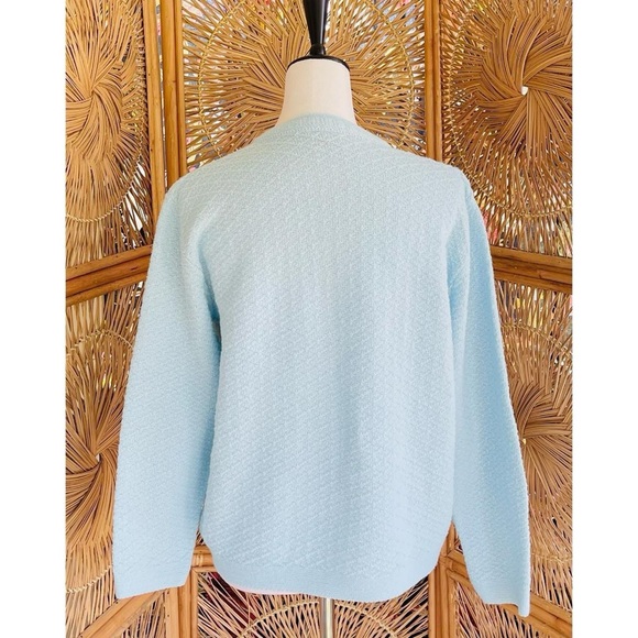 Vintage Cuddle Knit Pastel Blue Button Front Granny Cardigan - Picture 6 of 6